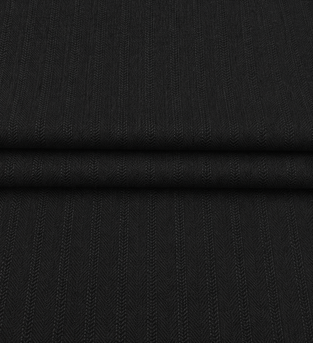 The Chevron Noir | Herringbone Stripe | Super 110's | Woolmark Certified | Luxury Gift Boxed
