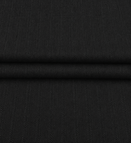 The Chevron Noir | Herringbone Stripe | Super 110's | Woolmark Certified | Luxury Gift Boxed