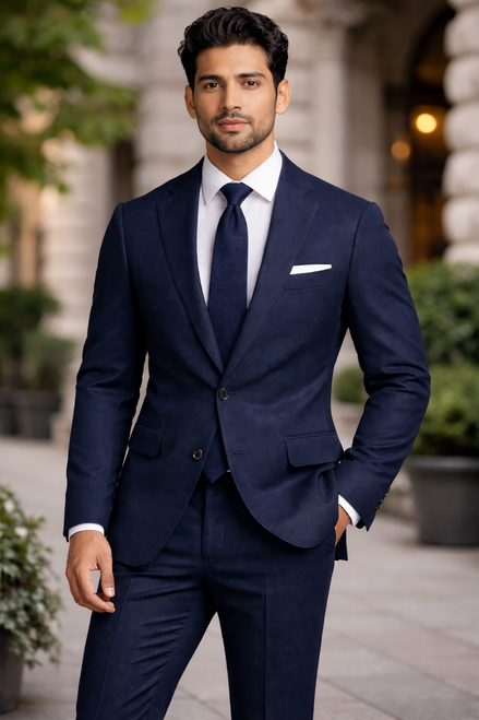 The Navy | Twill | Super 120's | Woolmark Certified | Luxury Gift Boxed