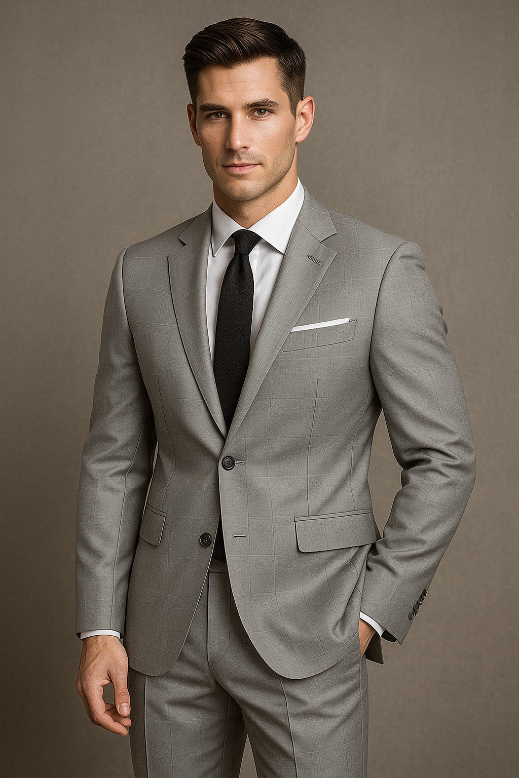 The Dove Mist | Foundation Pale Grey Twill | Superfine 120's Pure Merino Fabric