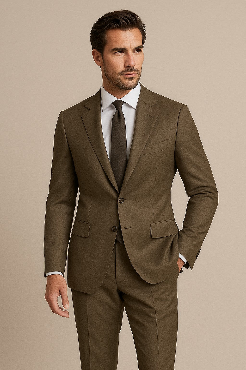 The Camel Savanna | Foundation Tan Twill | Superfine 120's  Pure Merino Fabric
