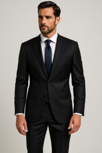 The Navy Blue | Herringbone | Super 130's | Woolmark Certified | Luxury Gift Boxed