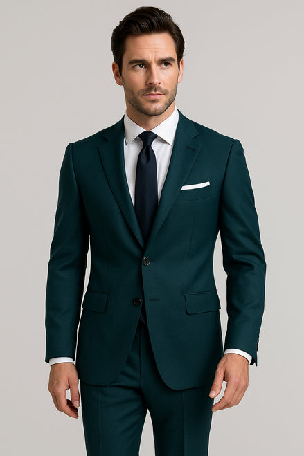 The Forest Teal | Foundation Jewel Twill | Superfine 120's Pure Merino Fabric