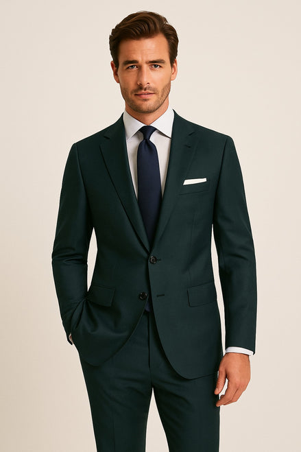 The Highland Evergreen | Fine Twill | Super 120's Pure Merino Fabric