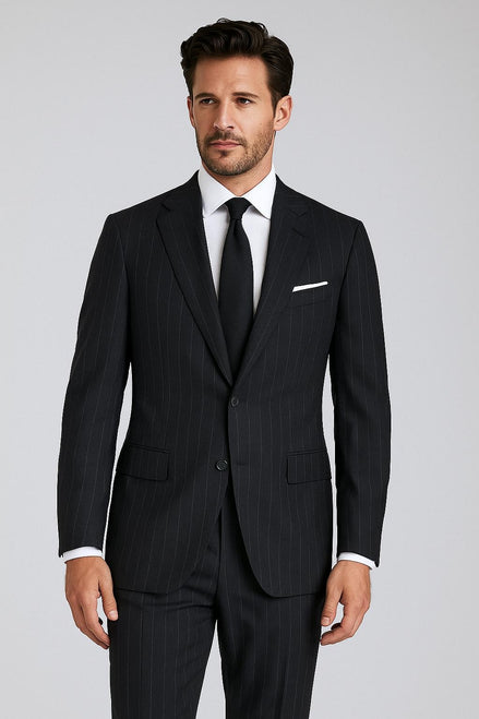 The Obsidian Blue | Shadow Pinstripe | Superfine 120's Fabric