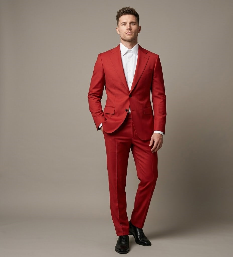 The Crimson | Twill | Super 120's | Woolmark Certified | Luxury Gift Boxed