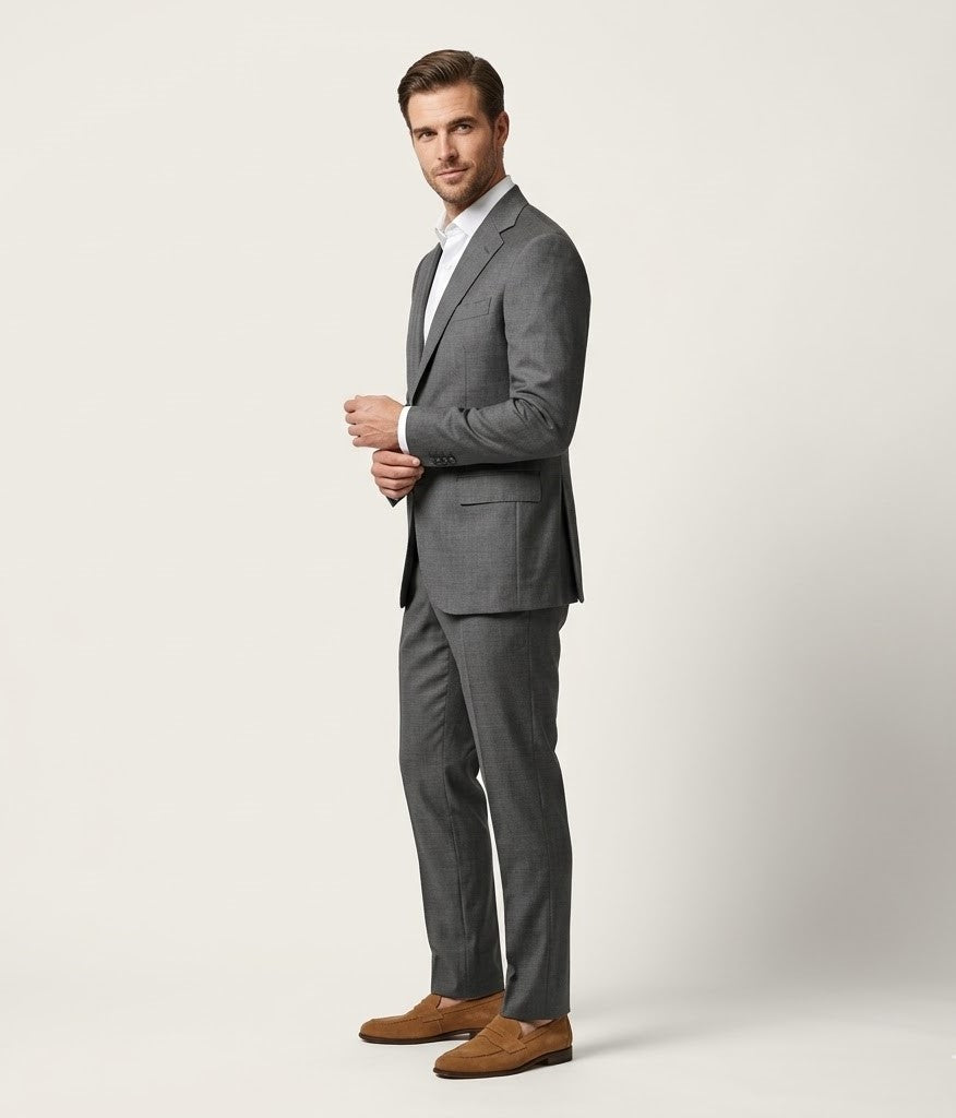 The Ash | Sharkskin | Super 130's | Woolmark Certified | Luxury Gift Boxed