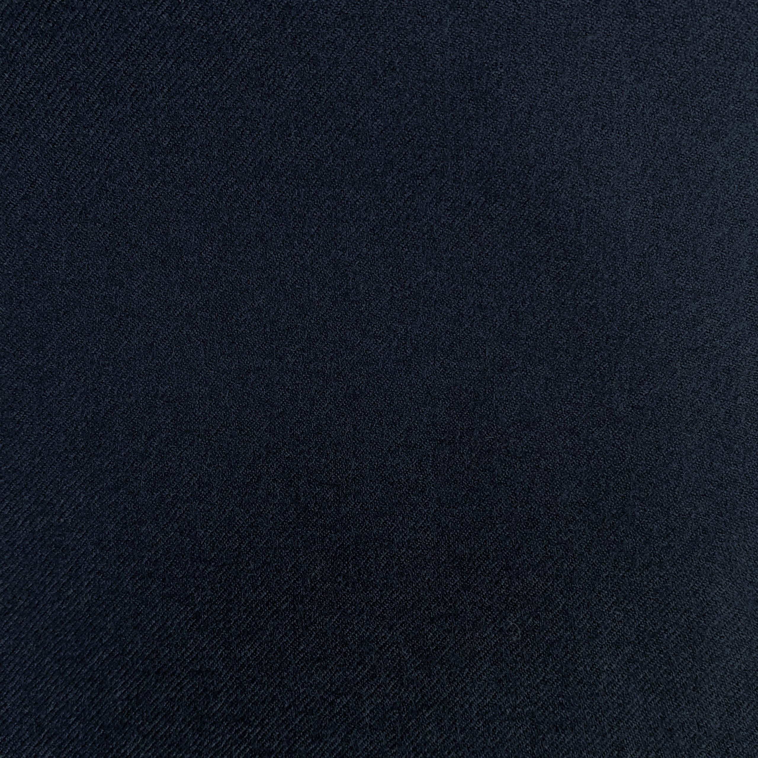 The Midnight Navy Twill | Super 120’s Wool & Cashmere Flannel Fabric