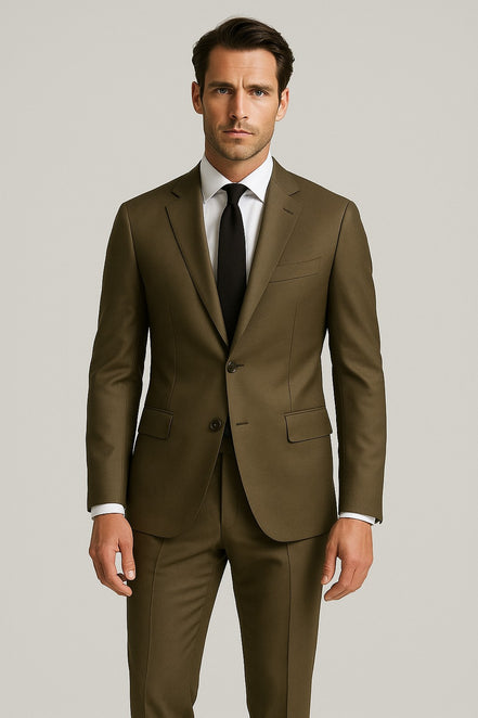 The Desert Sand | Foundation Khaki Twill | Superfine 120's Pure Merino Fabric