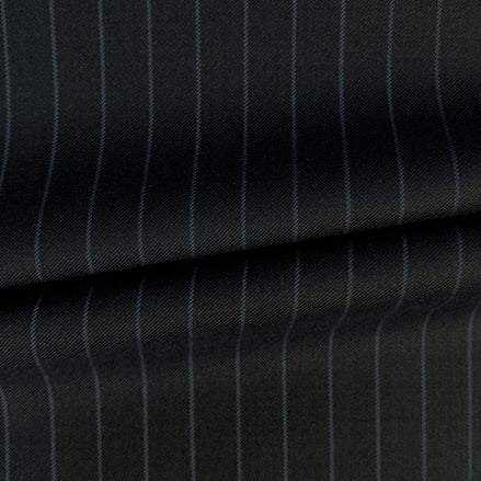 The Obsidian Blue | Shadow Pinstripe | Superfine 120's Fabric