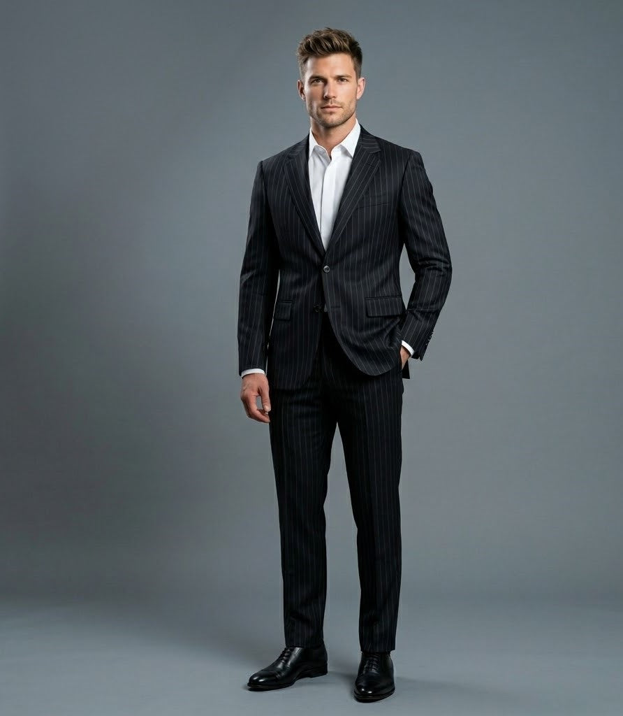 The Onyx | Sharkskin | Super 120's | Woolmark Certified | Luxury Gift Boxed
