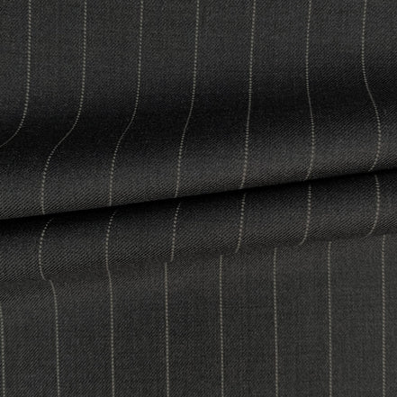 The Banker | Grey & Silver Bold Chalk  Stripe | Superfine 120's Pure Merino Fabric