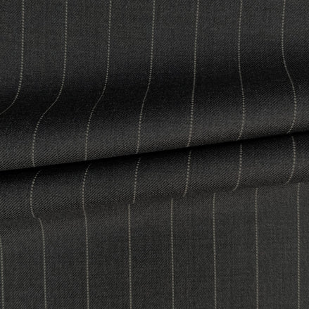 The Banker | Grey & Silver Bold Chalk  Stripe | Superfine 120's Pure Merino Fabric