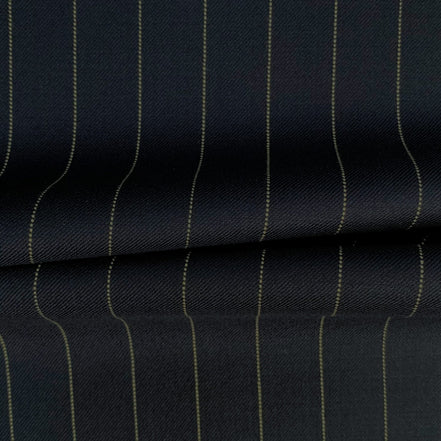 The Wall Street | Bold Chalk Navy Stripe | Superfine 120's Pure Merino Fabric