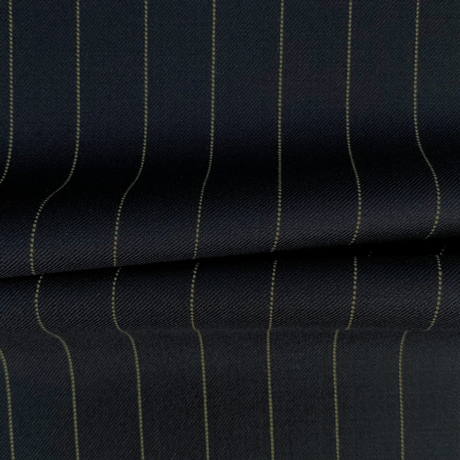 The Wall Street | Bold Chalk Navy Stripe | Superfine 120's Pure Merino Fabric
