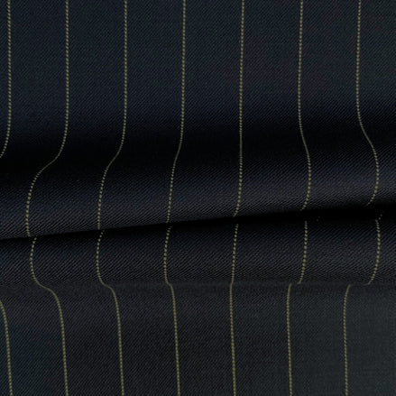 The Wall Street | Bold Chalk Navy Stripe | Superfine 120's Pure Merino Fabric