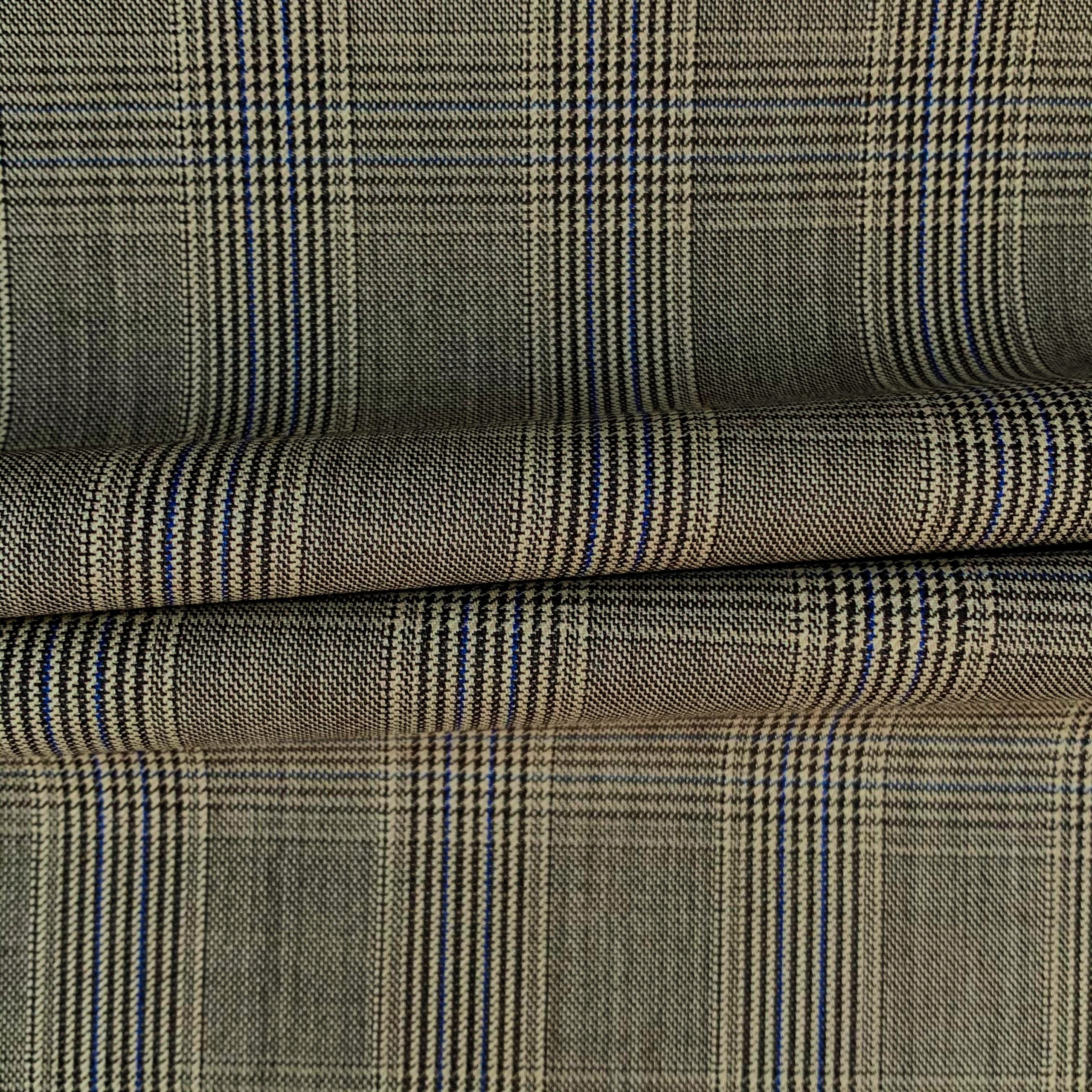 TORINO Super 120’s Wool All-Season Unstitched Suiting Fabric – Check Pattern – Luxury Gift Box (1.25m Trousers / 3.25m Suits)