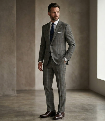 The Admiral | Glen Plaid | Super 120's | Woolmark Certified | Luxury Gift Boxed