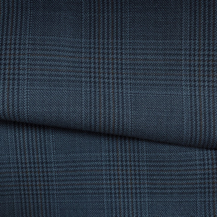 The Royal Navy | Tonal Midnight Glen Check | Superfine 120's Pure Merino Fabric