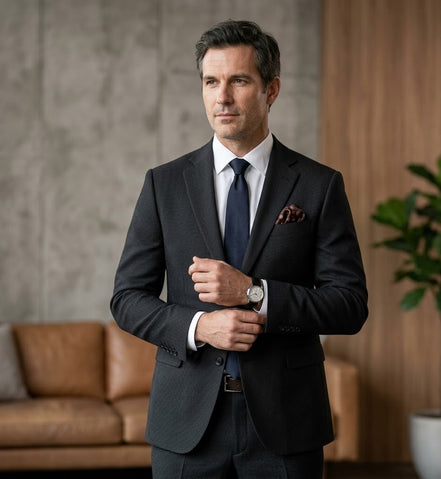 The Carbon | Bird's Eye | Super 120's | Woolmark Certified | Luxury Gift Boxed