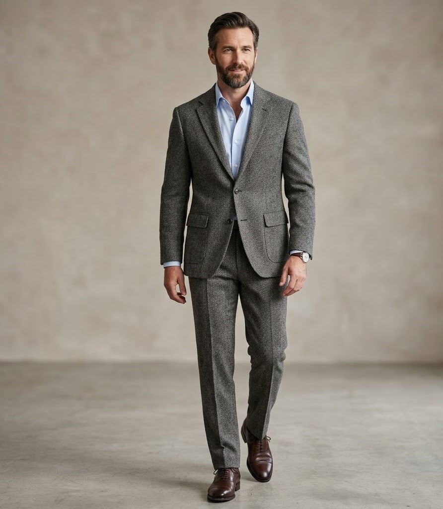 The Admiral | Herringbone | Super 120's | Woolmark Certified | Luxury Gift Boxed