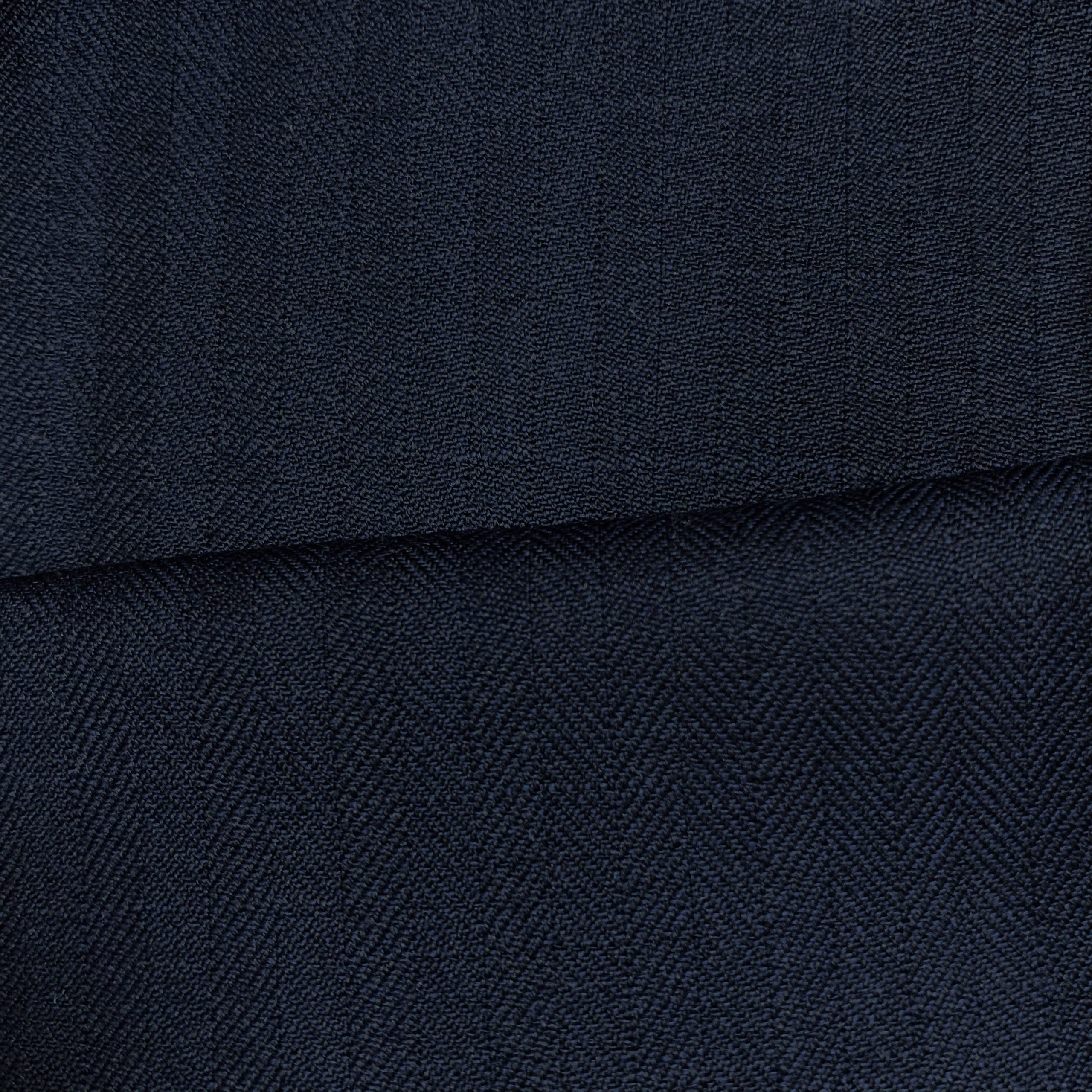 The Admiral Herringbone | Midnight Chevron Weave | Superfine 120's Pure Merino Fabric