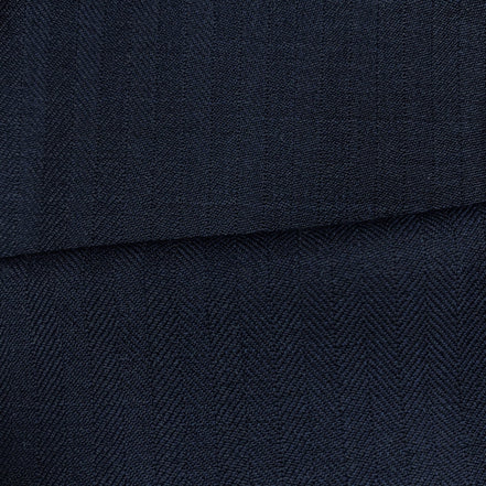 The Admiral Herringbone | Midnight Chevron Weave | Superfine 120's Pure Merino Fabric
