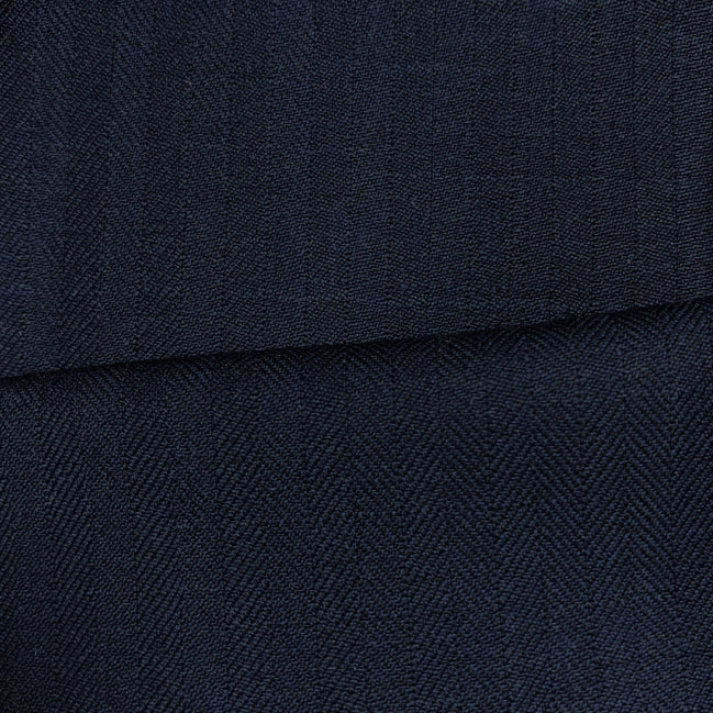 The Admiral Herringbone | Midnight Chevron Weave | Superfine 120's Pure Merino Fabric