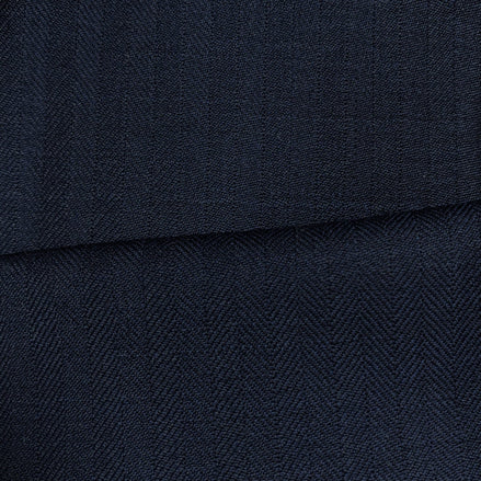 The Admiral Herringbone | Midnight Chevron Weave | Superfine 120's Pure Merino Fabric