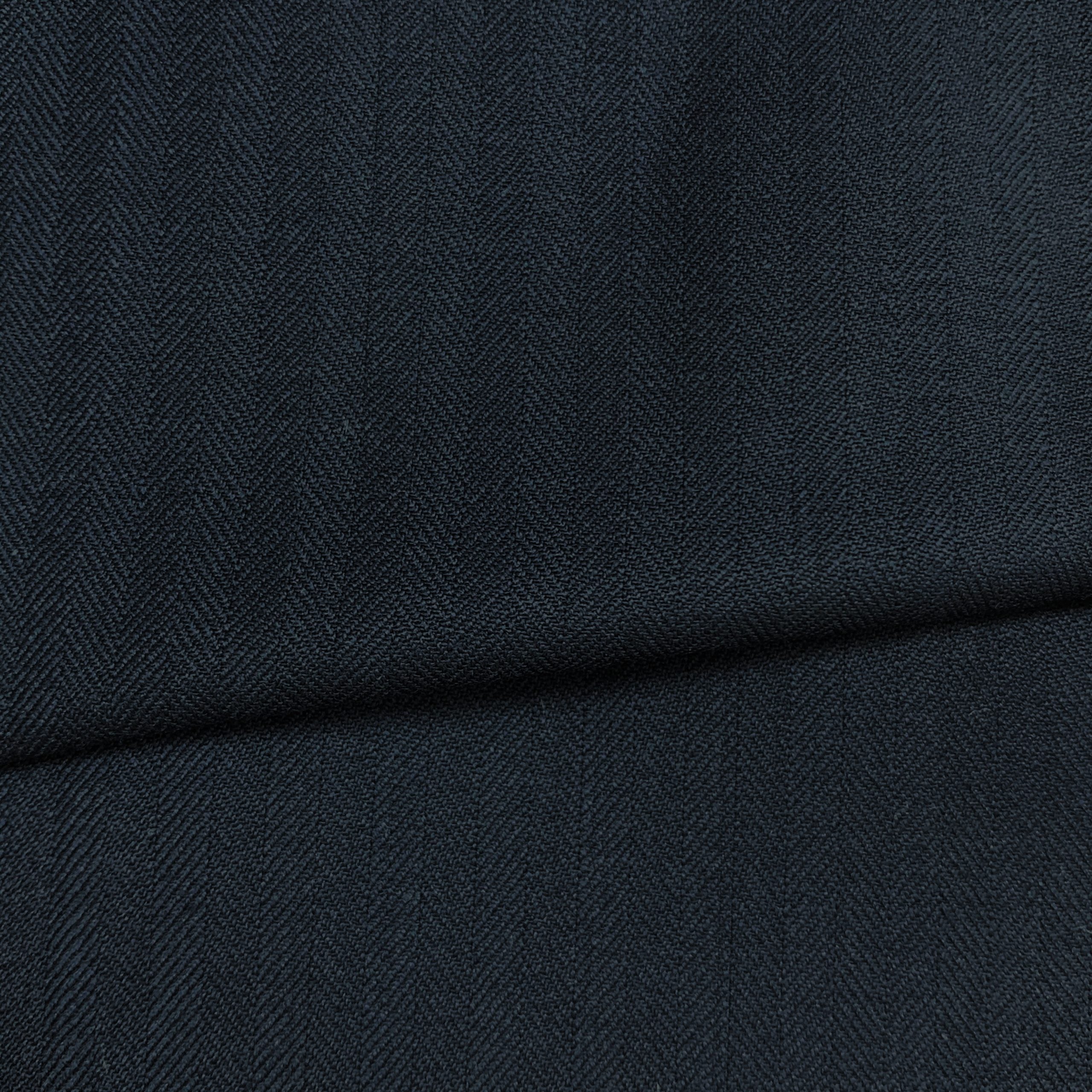 The Deep Sea Herringbone | Navy Chevron Weave | Superfine 120's Fabric