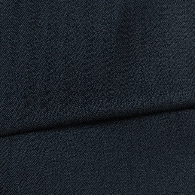 The Deep Sea Herringbone | Navy Chevron Weave | Superfine 120's Fabric