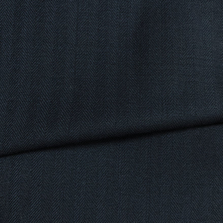The Deep Sea Herringbone | Navy Chevron Weave | Superfine 120's Fabric