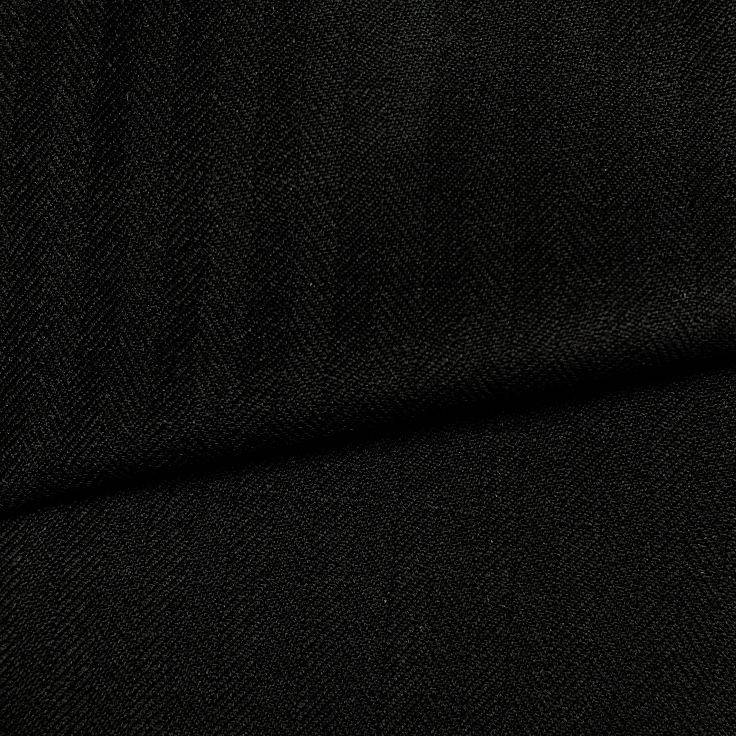 The Onyx Herringbone | Charcoal Chevron Weave | Superfine 120's Fabric