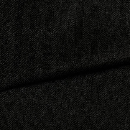 The Onyx Herringbone | Charcoal Chevron Weave | Superfine 120's Fabric