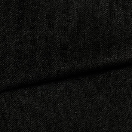 The Onyx Herringbone | Charcoal Chevron Weave | Superfine 120's Fabric