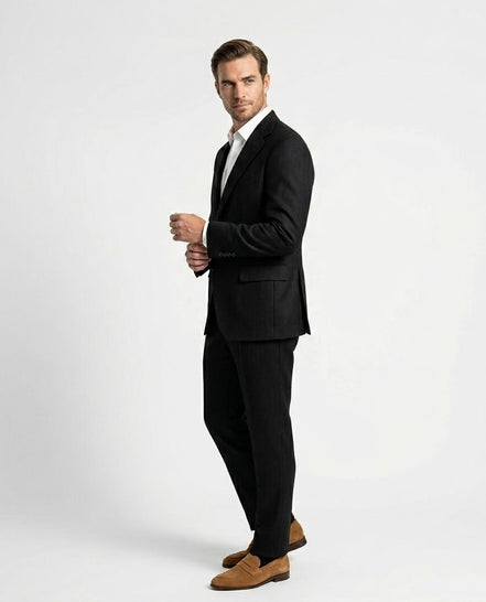 The Onyx | Solid Twill | Super 110's | Woolmark Certified | Luxury Gift Boxed