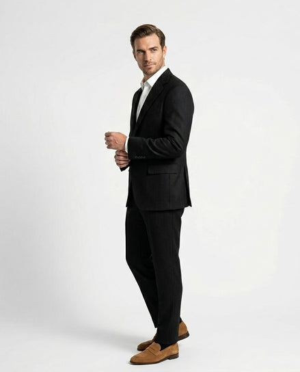 The Onyx | Solid Twill | Super 110's | Woolmark Certified | Luxury Gift Boxed