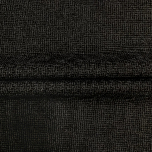 The Gunmetal Houndstooth | Super 120’s Wool & Cashmere Flannel Fabric
