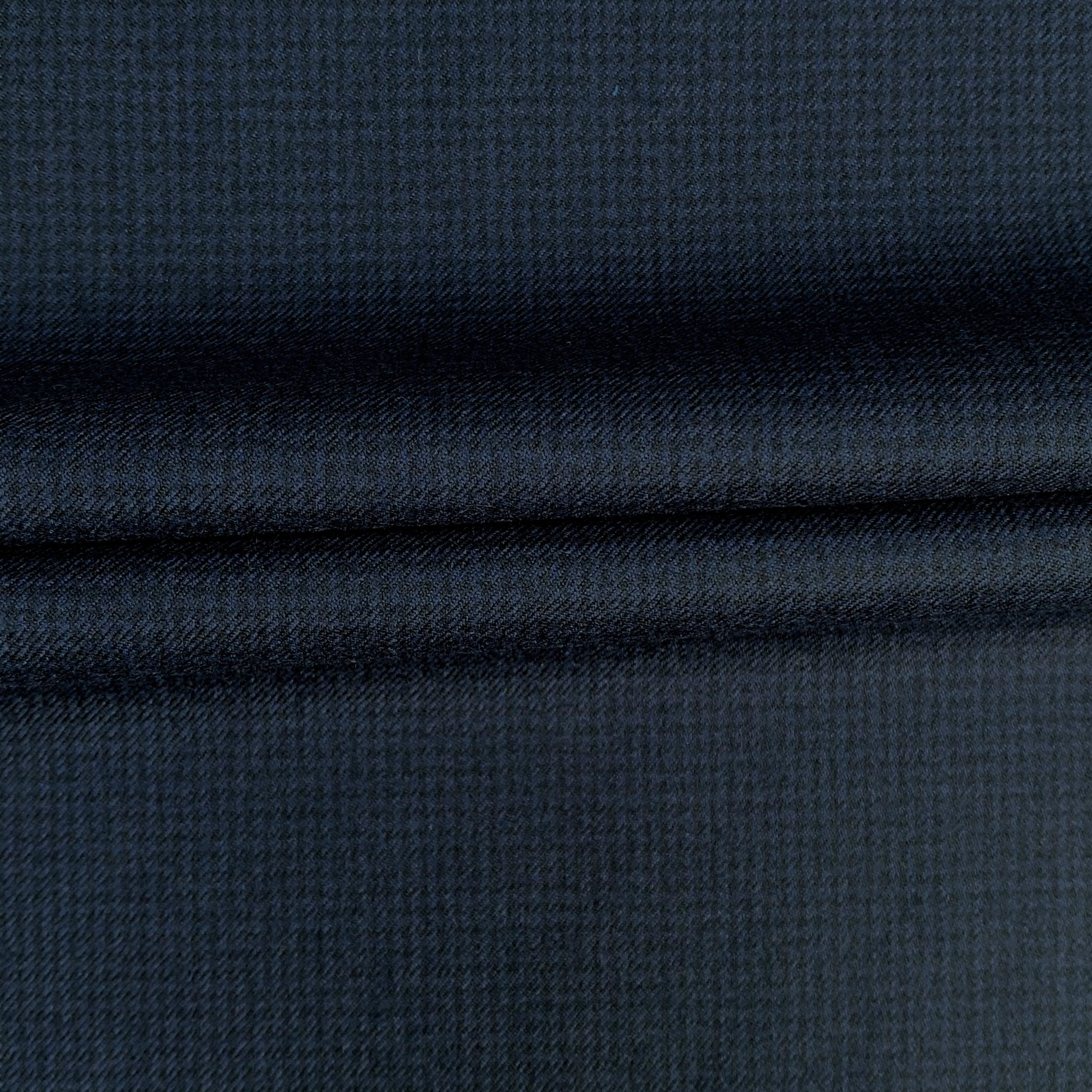 The Sapphire Pinhead | Brushed Micro-Birdseye | Superfine Wool & Cashmere Flannel Fabric