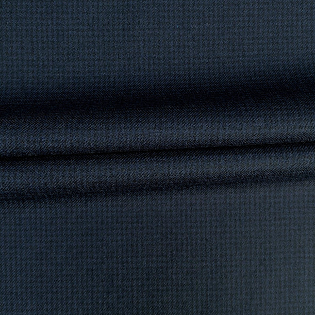 The Sapphire Pinhead | Brushed Micro-Birdseye | Superfine Wool & Cashmere Flannel Fabric