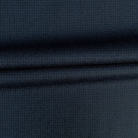 The Sapphire Pinhead | Brushed Micro-Birdseye | Superfine Wool & Cashmere Flannel Fabric