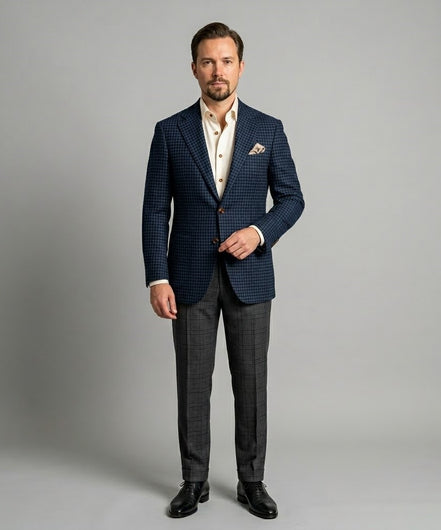 The Midnight Check | Pinstripe | Super 120's | Woolmark Certified | Luxury Gift Boxed