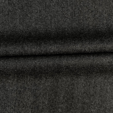 The Silver Chevron | Brushed Heritage Herringbone | Superfine Wool & Cashmere Flannel Fabric