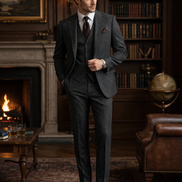 The Caramel | Herringbone | Super 120's | Woolmark Certified | Luxury Gift Boxed