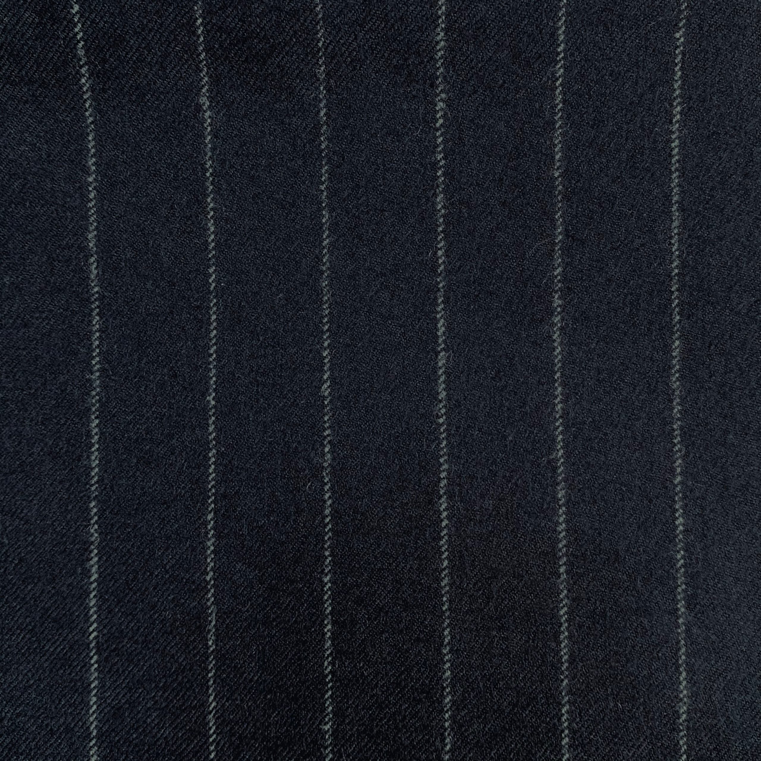 The Graphite Pinstripe | Brushed Fine Twill | Superfine Wool & Cashmere Flannel Fabric