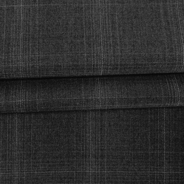 The Carbon Cross | Architectural Windowpane | Superfine 120's  Pure Merino  Fabric