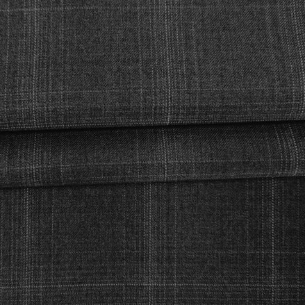 The Carbon Cross | Architectural Windowpane | Superfine 120's  Pure Merino  Fabric