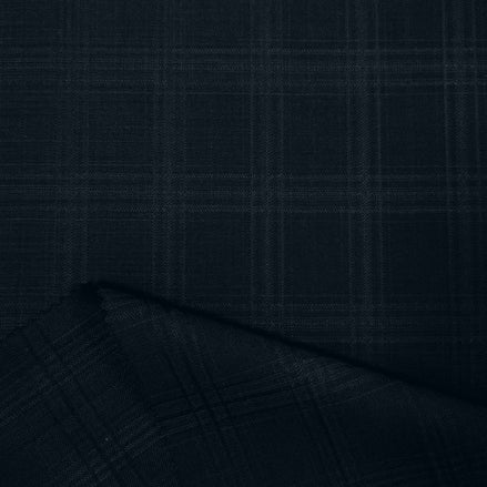 The Sapphire | Windowpane Glen Check | Superfine 120's Pure Merino Fabric