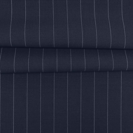 The Maritime Dark | Chalk Stripe | Super 120's | Woolmark Certified | Luxury Gift Boxed