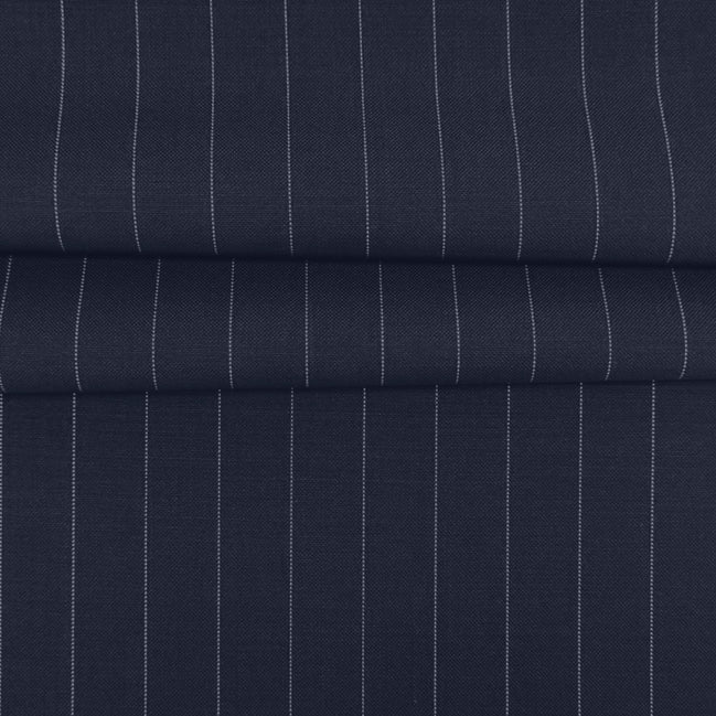 The Maritime Dark | Chalk Stripe | Super 120's | Woolmark Certified | Luxury Gift Boxed